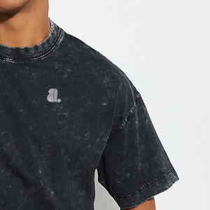 Camiseta de Hombre Vintage de Alta Calidad, 100% Algodón, Lavado Ácido, Estilo Pesado, Lavado Ácido para Hombre, Talla Grande, Desgastada - Product Image 1