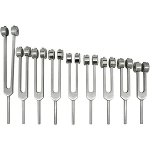 Tıbbi malzemeler teşhis araçları ses şifa enstrüman siyah şerit alüminyum alaşım 128HZ 256HZ ENT Tuning Forks