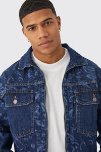 Veste courte en jean pour homme, sur mesure, bleu uni, élégante, décontractée, vêtement d'extérieur tendance, OEM, prix de gros bas - Product Image 3