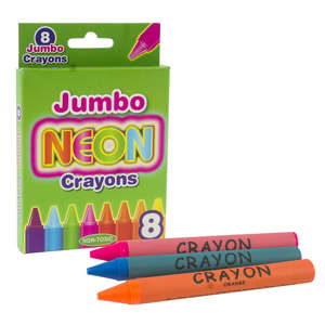 Crayons Néon Jumbo-8 Pièces-Non Toxique - Product Image 1