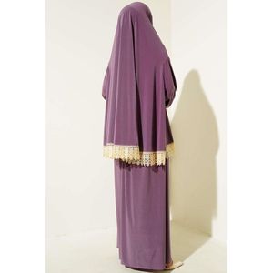 ชุดสวดมนต์ลูกไม้สีม่วงแดง - Product Image 4