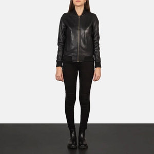 เสื้อแจ็คเก็ตหนังสีดำทรงบอมเบอร์ แบรนด์ Bliss ทรงเข้ารูป คอตั้ง สำหรับฤดูใบไม้ผลิและฤดูใบไม้ร่วง สีพื้น แบบมอเตอร์ไซค์ ย้อมสีเรียบ กันน้ำ - Product Image 3