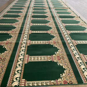 Alfombra de oración musulmana de lujo con estampado 3D, roja, de pelo cortado alto, extra gruesa, personalizada, suave, Wilton, en rollo - Product Image 1
