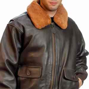 Veste en cuir pour homme tendance et classique, 100% cuir véritable, fermeture éclair, style vintage, rembourrage en coton, imperméable - Product Image 2