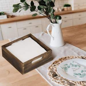 <b>Rustic</b> <b>Wooden</b> Napkin Holder for <b>Tables</b> and Countertop Farmhouse <b>Dining</b> <b>Table</b> Napkin Holders Paper Napkin - Product Image 3