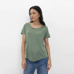 Camiseta de mujer Casual Color sólido O-cuello Camisetas Venta caliente Mejor precio Slim Fit Transpirable Mujeres Hip Hop Camisetas Servicio OEM - Product Image 1