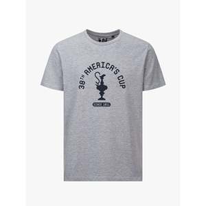 T-Shirt America's Cup 38 SINCE1851 in Jersey 100% Cotone Grigio con Design a Motivo Solido Personalizzabile - Product Image 1