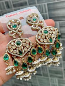 Elegantes pendientes de nácar (MOP) para mujer con perlas colgantes, pendientes colgantes llamativos, joyería minimalista de lujo - Product Image 2