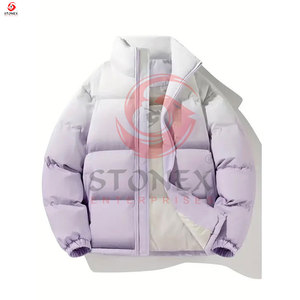 Blousons d'hiver matelassés pour hommes de haute qualité, personnalisables, en toile respirante, coupe-vent, à capuche et col montant - Product Image 1