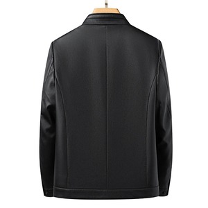 Producto Popular chaqueta de cuero de motocicleta de moda para hombre chaqueta de cuero de PU de bombardero informal para hombre chaqueta de tamaño personalizado - Product Image 3