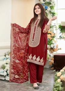 New Designer Heavy Chinese Stitch Top with Dupatta for Party Wear Indian & Pakistani Clothing - Product Image 3