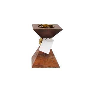 Corps en bois rond de style supérieur porte-brûleur d'encens Bakhoor fini or pour parfum religieux d'intérieur à la maison par Mabkhar - Product Image 2