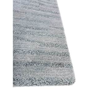Tapis en polyester gris et noir noué à la main Sipl-01, grand format, rectangulaire, à rayures, pour la maison, le salon, le couloir, viscose - Product Image 4