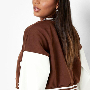 Full Sleeve Custom <b>Collar</b> Style Women Crop Varsity <b>Jacket</b> / Breathable Women Crop Varsity <b>Jacket</b> At Reasonable Price OEM - Product Image 6