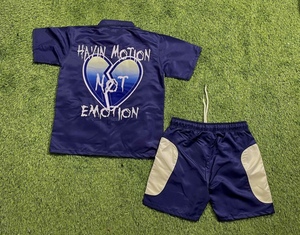 YSJY, conjuntos para hombre, dos piezas, pantalones cortos cortavientos personalizados y chaqueta, chándal, cremallera reflectante, estampado Digital de nailon, adultos para hombres - Product Image 3