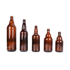<span class=keywords><strong>Botella</strong></span> <span class=keywords><strong>de</strong></span> Vidrio para Cerveza Color Ámbar Personalizada al por Mayor, 250 ml, 330 ml, 500 ml, 650 ml, con Tapa Metálica <span class=keywords><strong>de</strong></span> Corona, en Existencia - Product Image 1