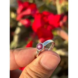 925 Silver Natural Star <b>Ruby</b> <b>Ring</b> Fine Jewelry <b>for</b> <b>Men</b> Rhodium Plated Gemstone <b>Ring</b> with Cut Stone <b>Men's</b> <b>Ring</b> <b>for</b> Everyday Wear - Product Image 1
