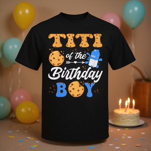 Maglietta per il Primo Compleanno dei Bambini, T-shirt Promozionale 'Titi il Compleanno' con Latte e Biscotti - Product Image 3
