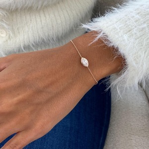 Bracelet en argent Sterling 925 plaqué or jaune avec diamant de laboratoire Marquise VVS certifié IGI personnalisé bijoux pour femmes - Product Image 2