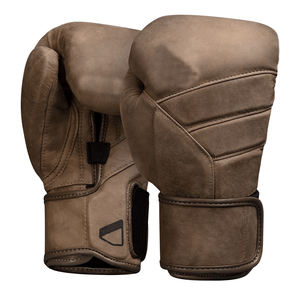 Guantes de Boxeo Profesionales de Piel Auténtica para Entrenamiento y Competición de MMA, Muay Thai y Kick Boxing, con Cierre de Velcro, Bigwood Sports - Product Image 1