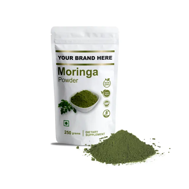Bubuk daun kelor suplemen Herbal | Kapsul Moringa | Moringa Oleifera | Antioksidan | Murni & alami