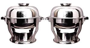 Calentador de Comida Decorativo Hecho a Mano de Metal con Soporte para Quemador, Acabado Dorado, Tapa Redonda Tipo Domo, Gran Venta - Product Image 6