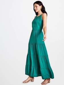 เดรสแมกซี่สีพื้น2025สำหรับผู้หญิงเดรสแม็กซี่ยาวใส่สบายทรงหลวม100% ทึบฤดูร้อน - Product Image 3