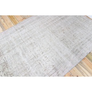 Tapis vintage turc écologique avec envers en latex et franges, 5,2x8 pieds, vert, grand tapis en laine patchwork - Product Image 2