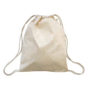 กระเป๋าเป้สะพายหลัง/กระเป๋าสะพายข้าง Ecobags Natural Calico แบบมีเชือกผูก  เป็นมิตรกับสิ่งแวดล้อม พกพาสะดวก พร้อมซับในผ้า Oxford สไตล์ลำลอง - Product Image 1