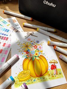 Marcadores artísticos a <span class=keywords><strong>base</strong></span> de <span class=keywords><strong>alcohol</strong></span> <span class=keywords><strong>Ohuhu</strong></span>-Juego de marcadores de coloración de doble punta para adultos-40 colores-Cincel & Fine-Serie Oahu - Product Image 6