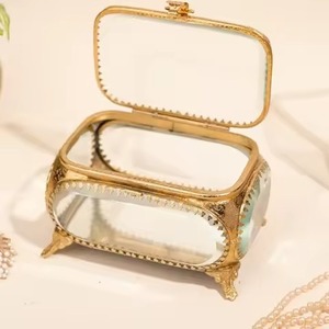 Caja de Almacenamiento Decorativa de Vidrio y Metal, Hermosa Caja para Joyas, Caja de Regalo de Vidrio, Decoración para el Hogar, Adorno de Mesa - Product Image 6