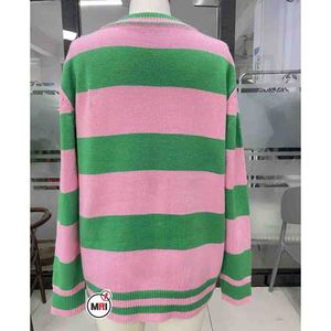 Breathable Customized AKA <b>Women</b> Sweater Sorer pink and Green Solid Colors <b>Cardigan</b> Sustainable Knitwear - Product Image 3