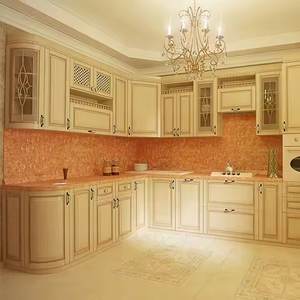 Armarios de cocina multifuncionales modernos de madera maciza con puertas de MDF Conjuntos listos para montar directos de fábrica - Product Image 2