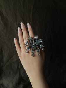 Anillos Plateados en Plata Antigua Afgana de Diseño Hermoso, Hechos a Mano y de Alta Calidad, Conjuntos de Joyería para Boda - Product Image 2