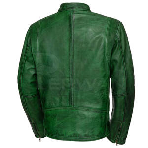 แจ็กเก็ตมอเตอร์ไซค์สำหรับผู้ชายเสื้อแจ็คเก็ตหนังแท้ระบายอากาศกันน้ำกันลมย้อมสีธรรมดา - Product Image 2