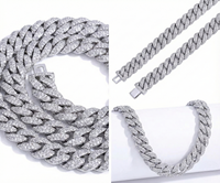 Collier chaîne cubaine tendance hip-hop pour hommes, en argent sterling 925, personnalisé, diamant moissanite rond VVS, chaîne à maillons