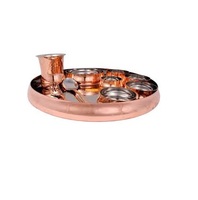 Ensemble de dîner en cuivre Unique, ustensiles de cuisine utilisent 3 bols et une plaque de chargeur ronde et un verre ensemble de dîner de couleur or rose en cuivre