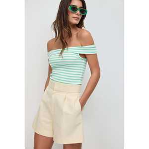 T-shirt décontracté pour femme, coupe régulière, 100% coton, col rond, sans manches, col droit, ajusté au corps, respirant - Product Image 1