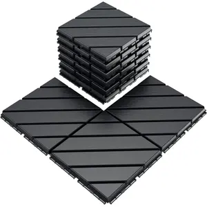 12\" X 12\" Interlocking <b>Outdoor</b> <b>Floor</b> Tiles All-Weather Waterproof for Parks & Courtyards Polished Finish Firebrick Function - Product Image 1