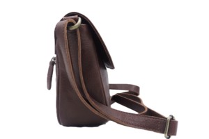 Personnalisé en cuir marron unisexe petit sac à bandoulière fermeture à rabat élégant spécieux bureau collège voyage bandoulière sac personnalisé - Product Image 2