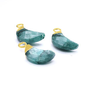 จี้รูปพระจันทร์เสี้ยวประดับมรกต ชุบทอง งานแฮนด์เมด เครื่องประดับจิ๋ว DIY ของขวัญ - Product Image 5