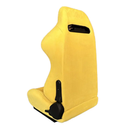 Accessoires de voiture de luxe Sièges baquets universels avec double curseurs Siège de course jaune Siège de course Sim en cuir suédé