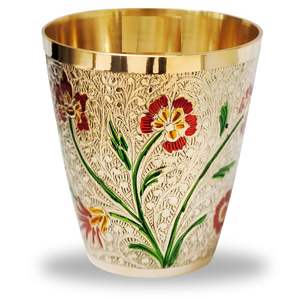 เหยือกแก้วสีบรอนซ์ทองเหลืองบริสุทธิ์พร้อมที่จับสำหรับเสิร์ฟน้ำดื่มโยคะและอายุรเวทใช้ในบ้านหรือเป็นของขวัญ - Product Image 5