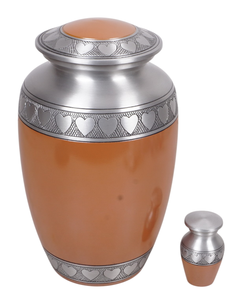 Urna de cremación para adultos con acabado de madera de nuevo diseño, urna funeraria de Metal decorativa para interiores con suministros de cremación con acabado pintado - Product Image 3