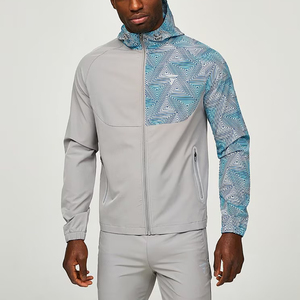 Vestes coupe-vent en polyester pour hommes personnalisées, imperméables, blanches, bleu marine, coupe-vent, survêtement, prix de gros, OEM - Product Image 4