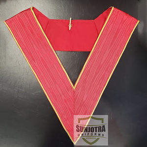 Royal Arch Collar Officers Crimson Red CON ADORNO dorado Collares masónicos personalizados de alta calidad Mejor venta Collares masónicos personalizados - Product Image 1
