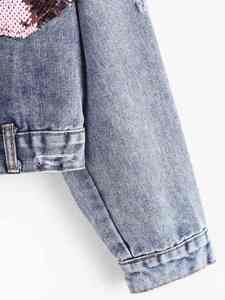 Ventes en gros de vestes en jean pour femmes, dernier design, manches longues, bouton unique, jeans de cow-boy, tissu en coton, vente chaude, vestes vierges - Product Image 4