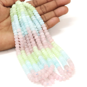 Multi-Color Quartz Rondelle <b>Beads</b>: AAA Smooth Gemstone <b>Beads</b> (7-8mm) - Product Image 4