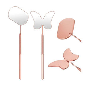 Miroir mural haut de gamme plaqué or pour extensions de cils, en acier inoxydable, anti-buée, outil de contrôle des cils, usage quotidien - Product Image 1