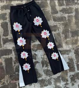 กางเกงวอร์มขาบานสำหรับผู้ชายและผู้หญิงกางเกงผ้าฝ้าย100% พิมพ์ลายแบบกำหนดเอง - Product Image 3